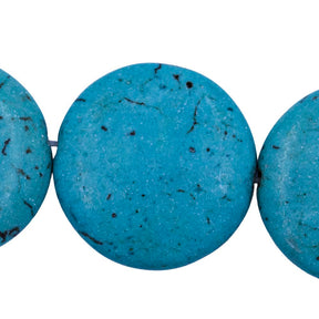 77ST612-TGC: Turquoise Green Magnesite Coin Disc 24mm - 1 Strand