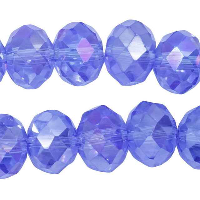 78CD572: Crystal Round Rondelle LT Sapphire AB 8x12mm 46
