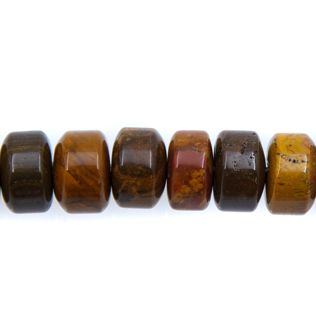 78ST425-T: Madagascar Jasper Tire Rondelle 12x7mm 16" String