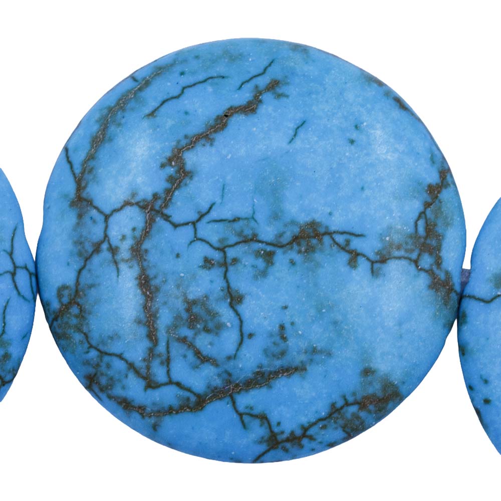 78ST612-TC: Turquoise Magnesite Coin Disc 29mm - 1 Strand