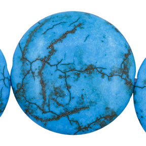 78ST612-TC: Turquoise Magnesite Coin Disc 29mm - 1 Strand