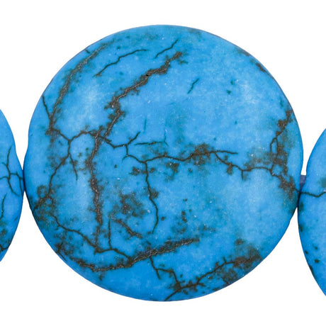 78ST612-TC: Turquoise Magnesite Coin Disc 29mm - 1 Strand