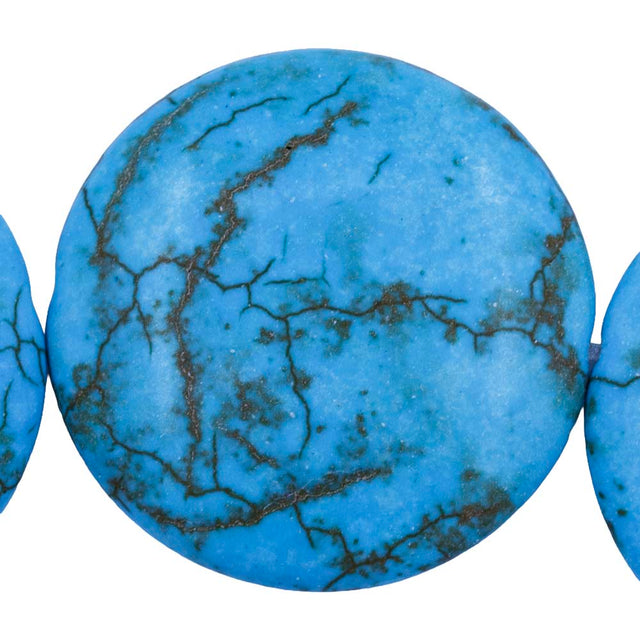 78ST612-TC: Turquoise Magnesite Coin Disc 29mm - 1 Strand