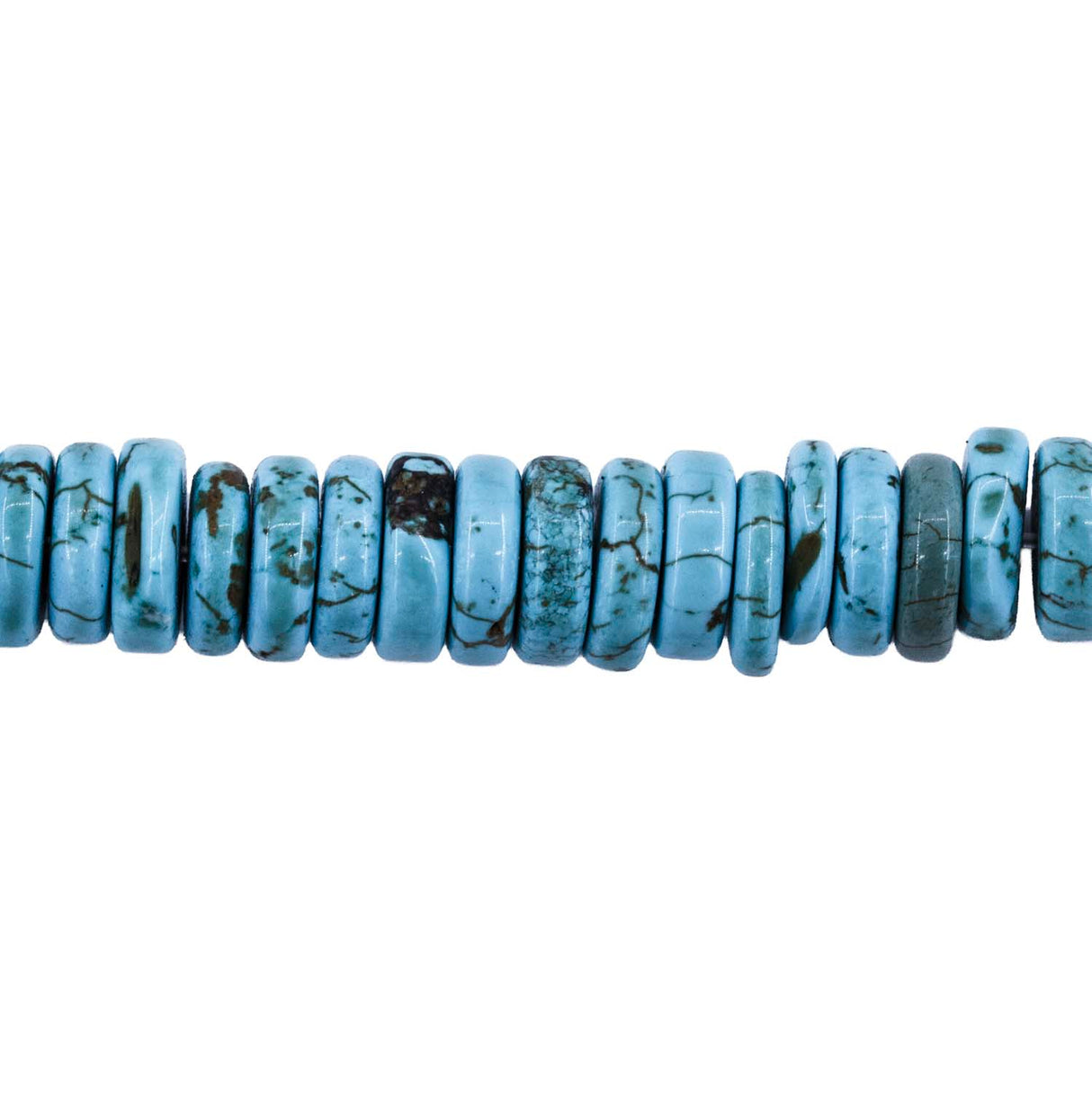 78ST612-TQ: Turquoise Magnesite Heishi Disc 2x8mm