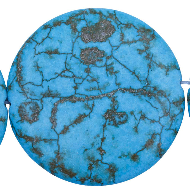 79ST612-TQC: Turquoise Magnesite Coin Disc 42mm - 1 Strand