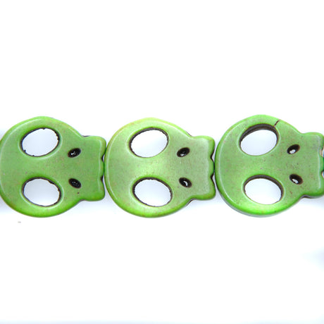 7ST50-G: 20x22mm Green Magnesite Skull Beads 15.5"