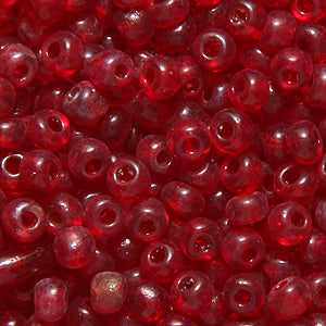 7SV246-2: Vintage Venetian Seed Bead Transparent Garnet #2 7/0 - 500 Grams