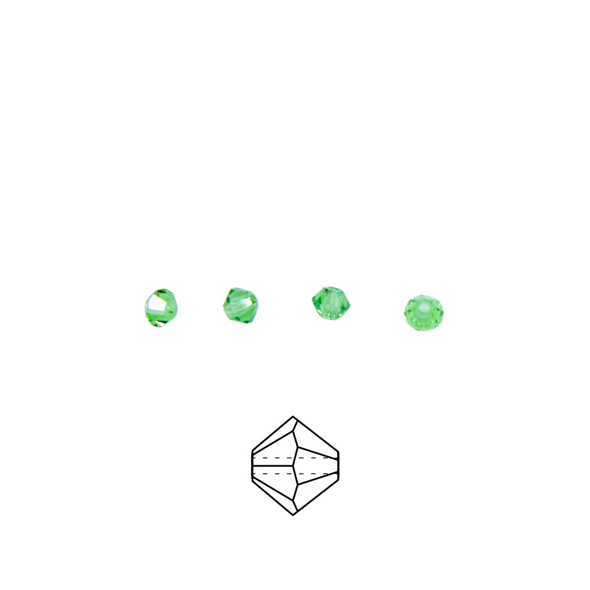 80CC282: Preciosa Crystal Dia Peridot 3mm-144PC