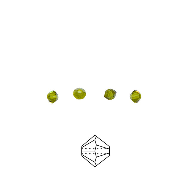 80CC283: Preciosa Crystal Dia Olivine 3mm-144PC