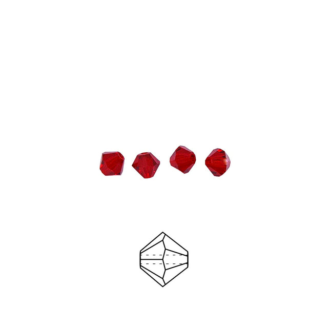 82CC242: Preciosa Crystal Dia Lt Siam 4mm-144PC