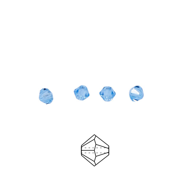 82CC263: Preciosa Crystal Dia Aquamarine 4mm-144PC