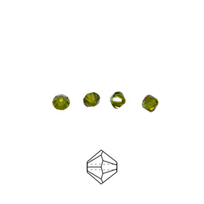 82CC283: Preciosa Crystal Dia Olivine 4mm-144PC