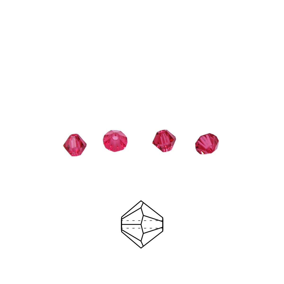 82CC292-P: Preciosa Crystal Dia Indian Pink 4mm-144PC