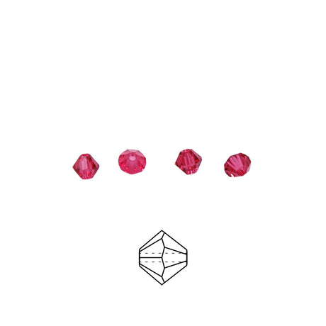 82CC292-P: Preciosa Crystal Dia Indian Pink 4mm-144PC