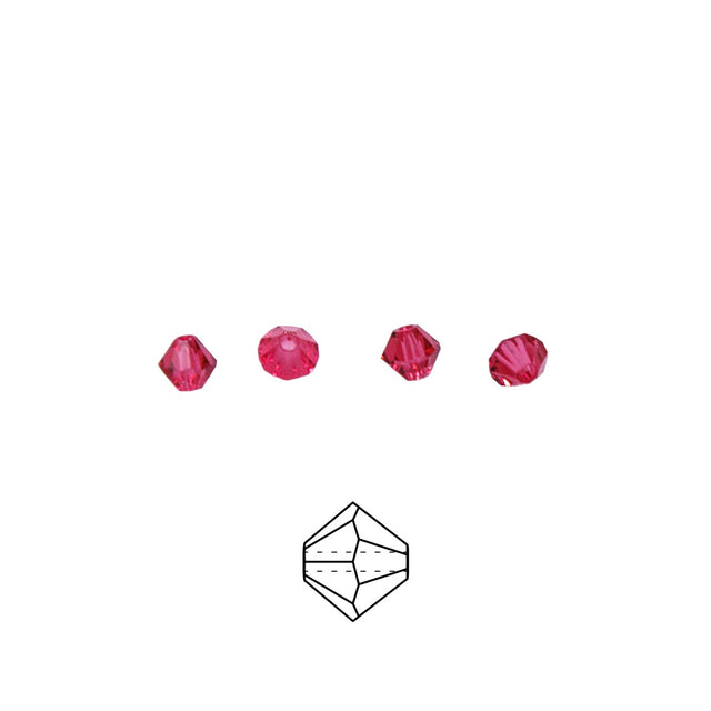 82CC292-P: Preciosa Crystal Dia Indian Pink 4mm-144PC