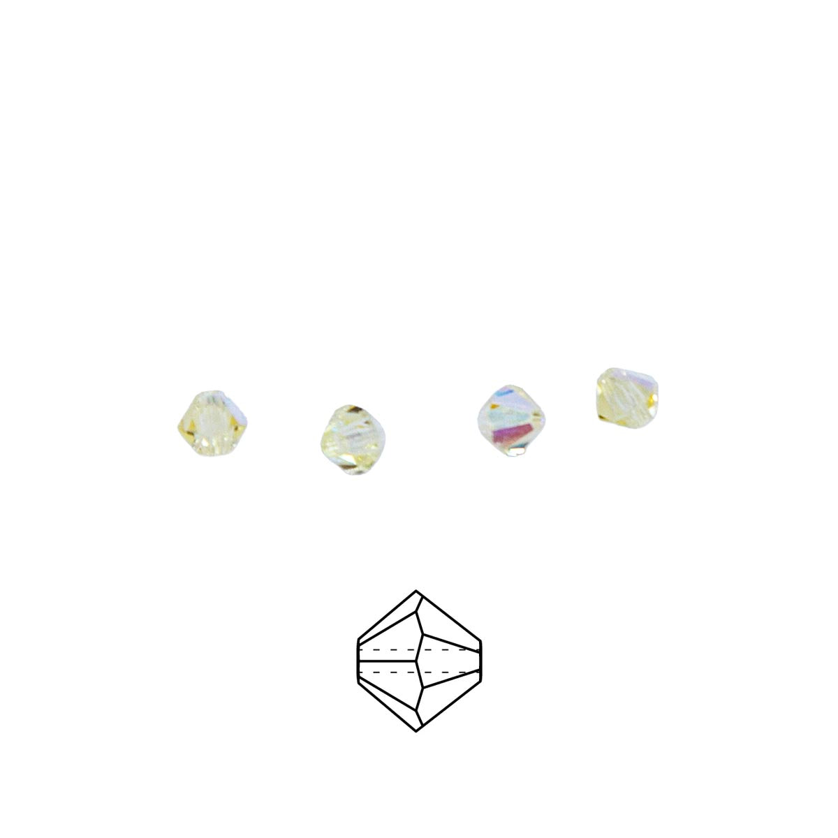 82CC522: Preciosa Crystal Dia Jonquil AB 4mm-144PC