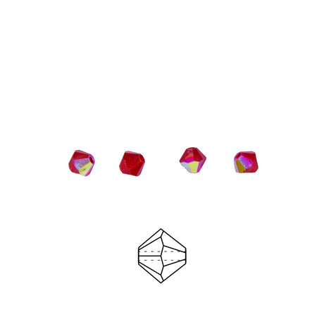 82CC542: Preciosa Crystal Dia Lt Siam AB 4mm-144PC