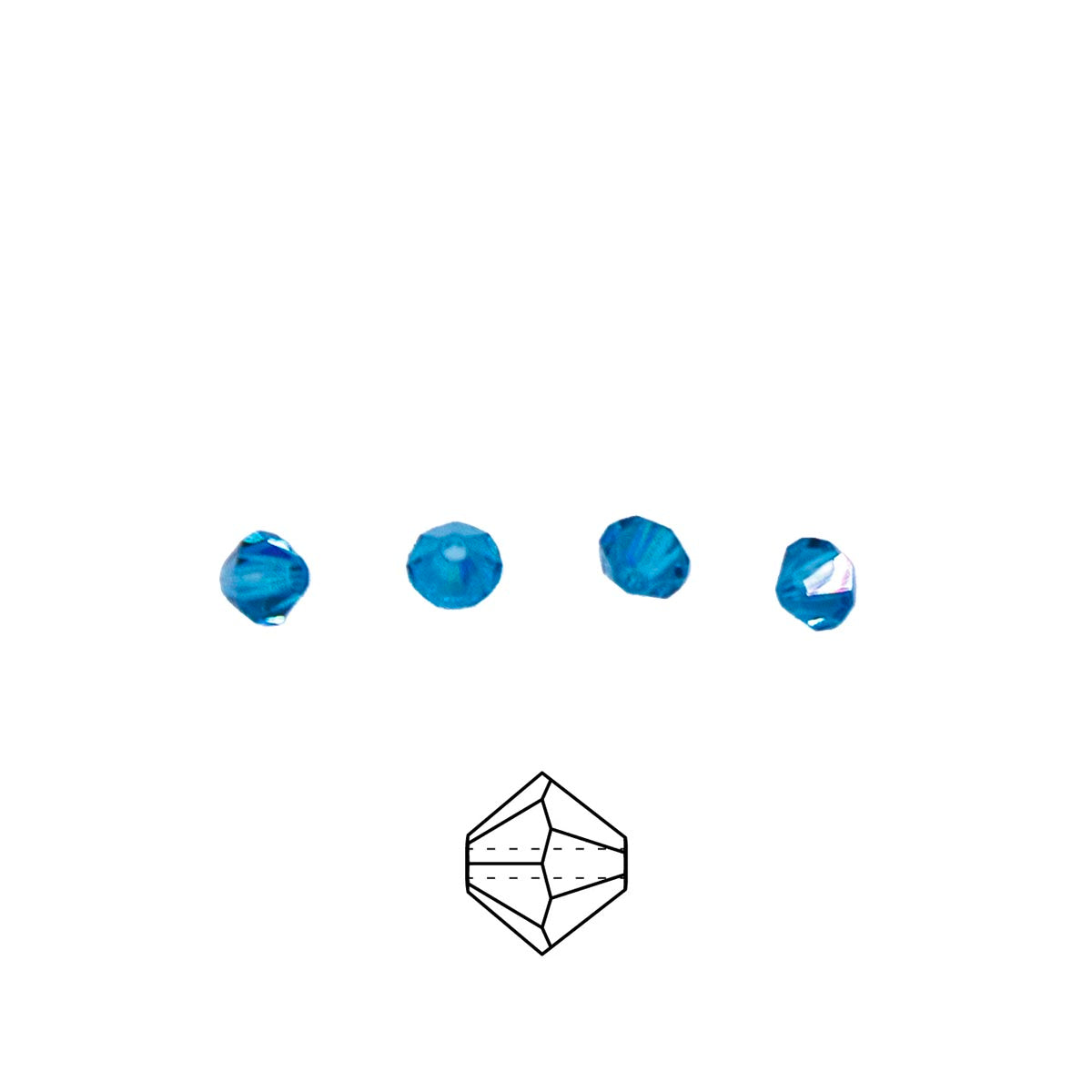 82CC567: Preciosa Crystal Dia Indicolite AB 4mm-144PC