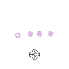 82CC593: Preciosa Crystal Dia Pink Sapphire AB 4mm-144PC