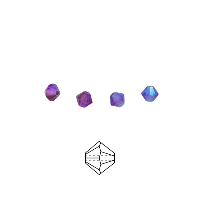 82CC598-F: Preciosa Crystal Dia Amethyst Ab2x 4mm-144PC