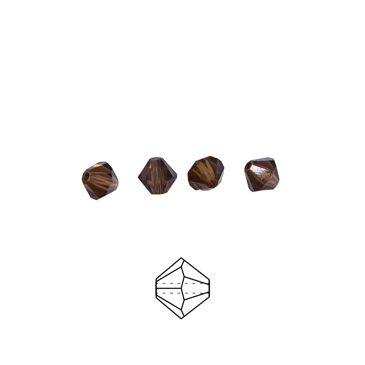 84CC257: Preciosa Crystal Dia Smoked Topaz 5mm-144PC