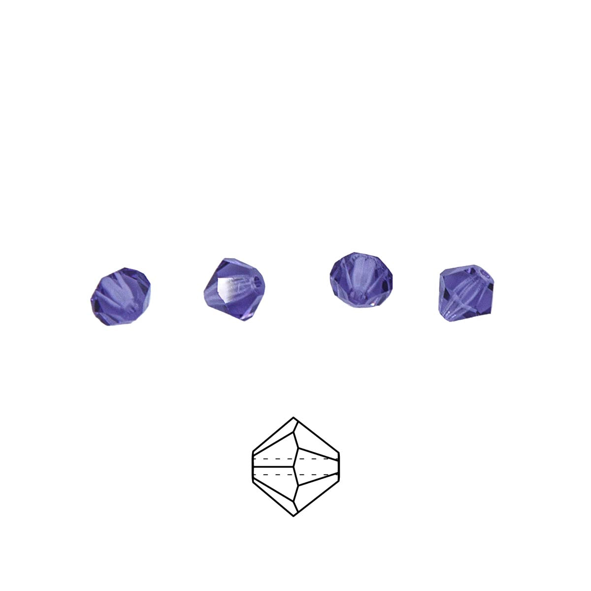 84CC297: Preciosa Crystal Dia Tanzanite 5x5mm-144PC