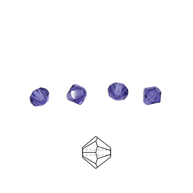 84CC297: Preciosa Crystal Dia Tanzanite 5x5mm-144PC