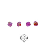 84CC542-F: Preciosa Crystal Dia Lt Siam Ab2x 5x5mm-144PC