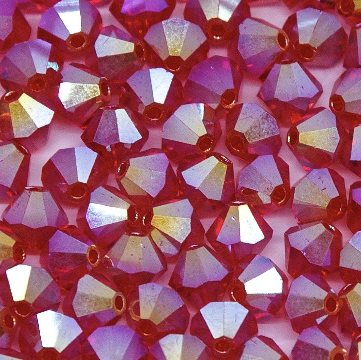 84CC542-F: Preciosa Crystal Dia Lt Siam Ab2x 5x5mm-144PC