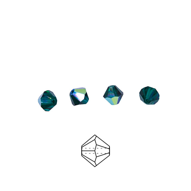 84CC586: Preciosa Crystal Dia Emerald AB 5x5mm-144PC