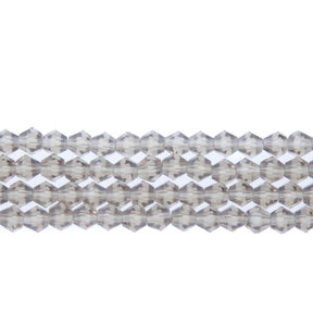 84CG257: 4mm Smoky Glass Faceted Bicone