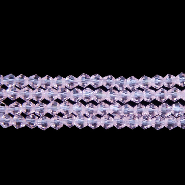 84CG291: 4mm Pink Glass Faceted Bicone