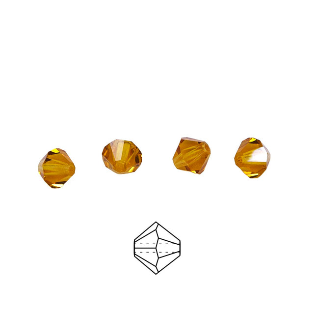 86CC254: Preciosa Crystal Dia Topaz 6x6mm-72PC