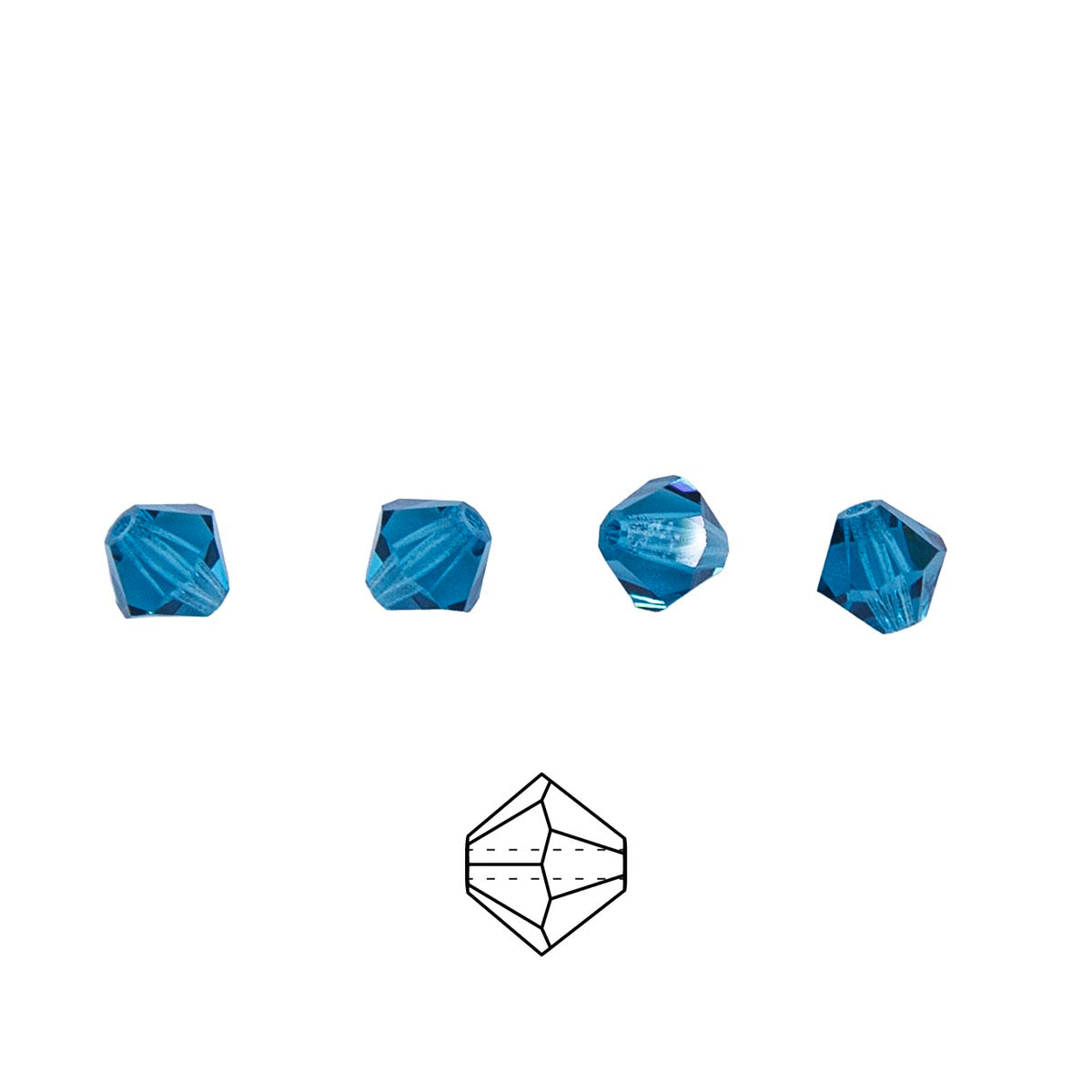 86CC267: Preciosa Crystal Dia Indicolite 6x6mm-72PC