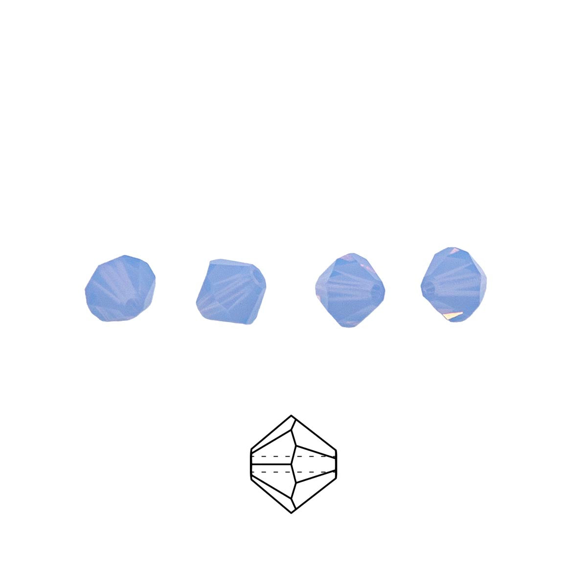 86CC270: Preciosa Crystal Dia Lt Sapphire Opal 6mm-72PC