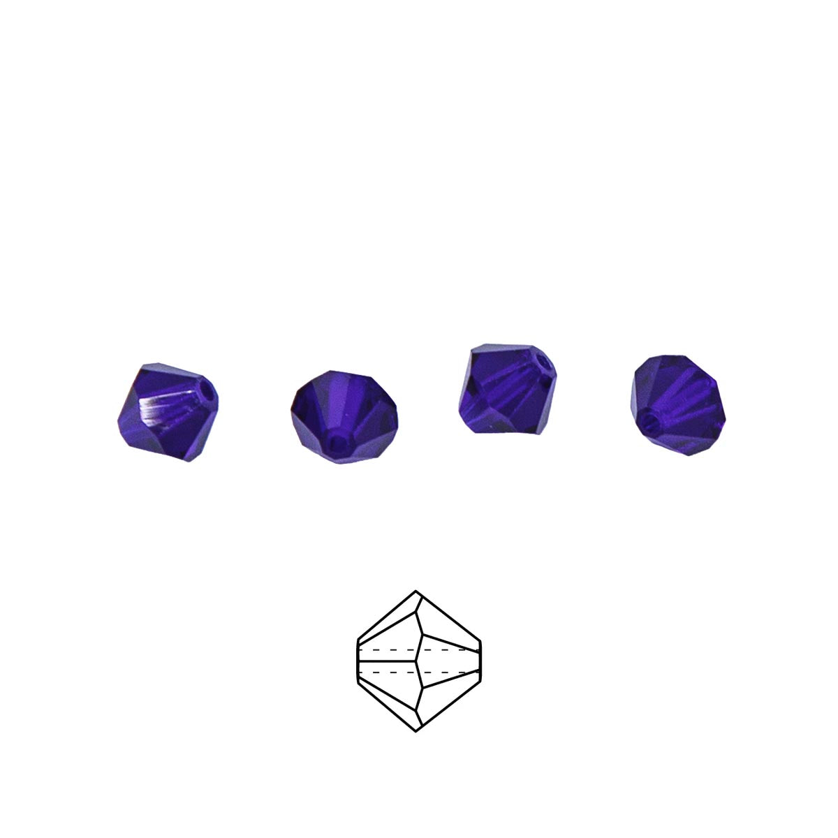 86CC278: Preciosa Czech Crystal Diamond Cobalt 6mm