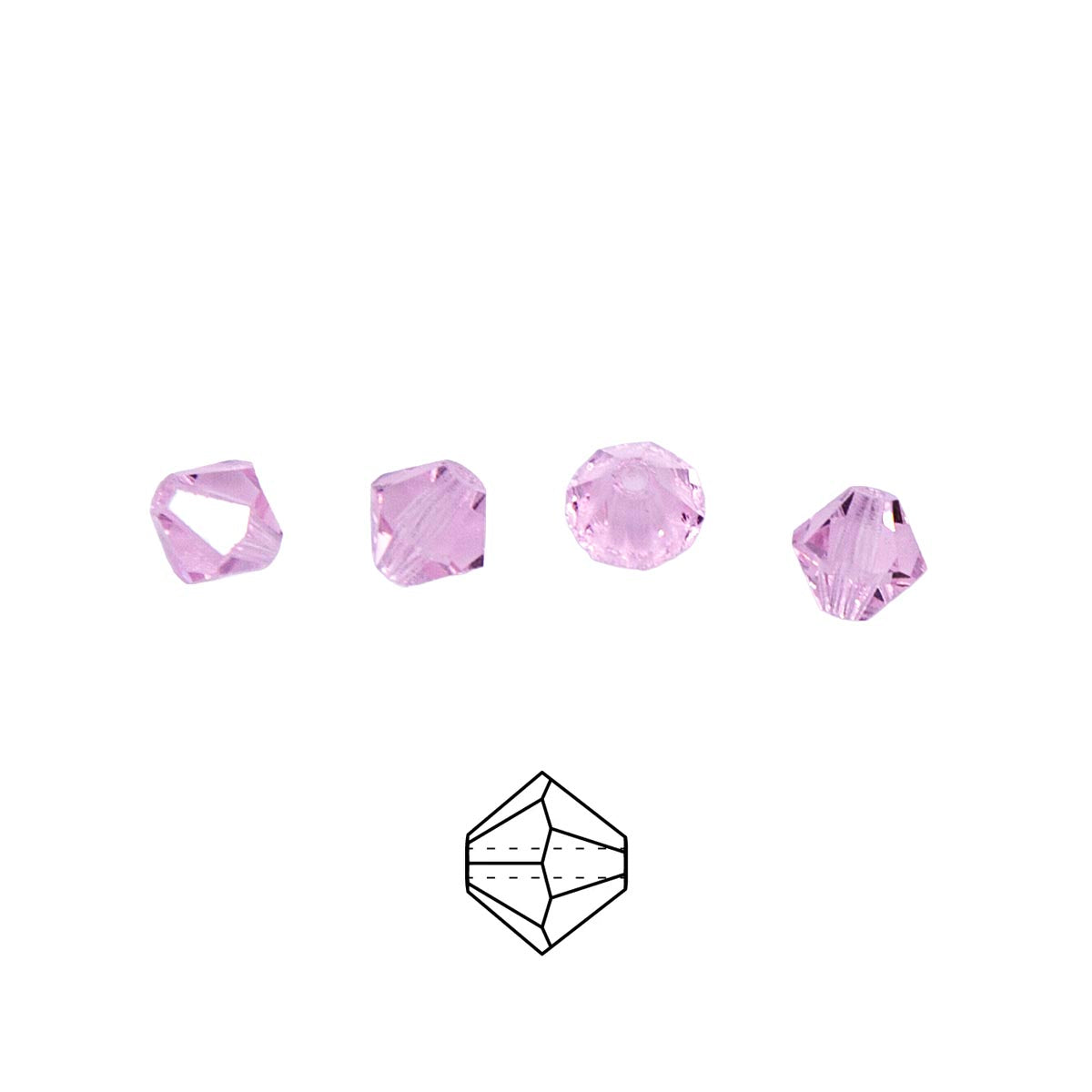 86CC293: Preciosa Crystal Dia Pink Sapphire 6mm-72PC