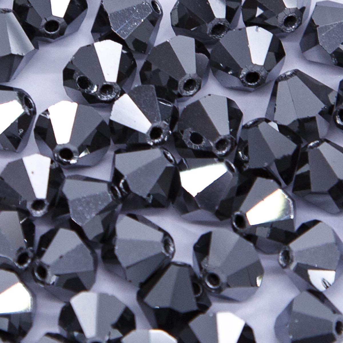 86CC309-F: Preciosa Crystal Dia Jet Hematite 6x6mm-72PC