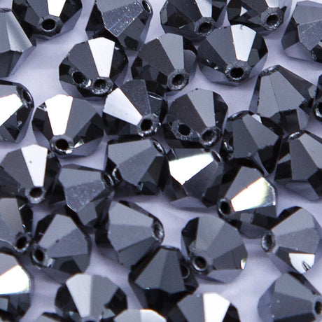 86CC309-F: Preciosa Crystal Dia Jet Hematite 6x6mm-72PC