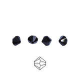 86CC309: Preciosa Crystal Dia Jet Hematite 6x6mm-72PC