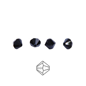 86CC309: Preciosa Crystal Dia Jet Hematite 6x6mm-72PC