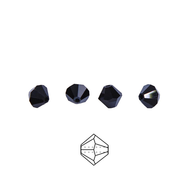 86CC309: Preciosa Crystal Dia Jet Hematite 6x6mm-72PC