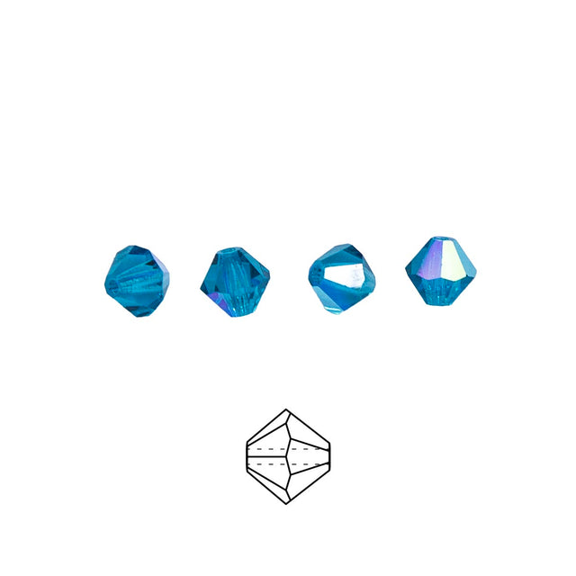 86CC585: Preciosa Crystal Dia Blue Zircon AB 6x6mm-72PC