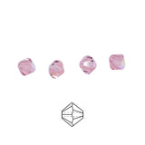 86CC591: Preciosa Crystal Dia Lt Rose AB 6x6mm-72PC