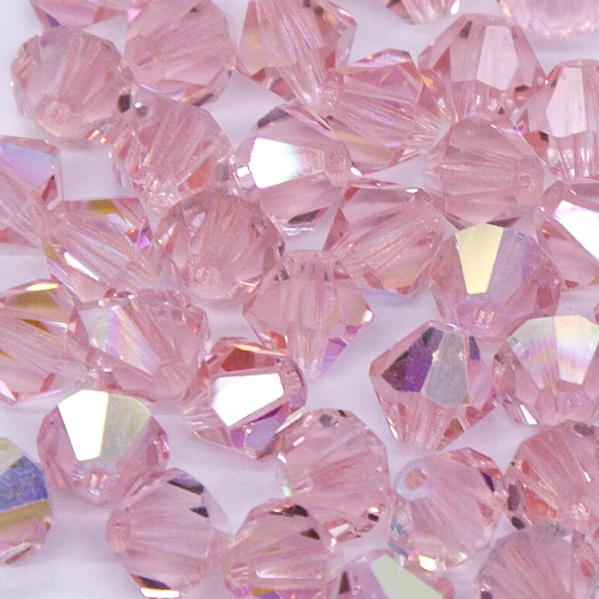 86CC591: Preciosa Crystal Dia Lt Rose AB 6x6mm-72PC