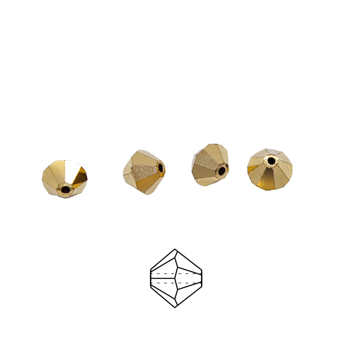 86CC854-FC: Preciosa Crystal Dia Aurum Full Coated 6mm-72PC