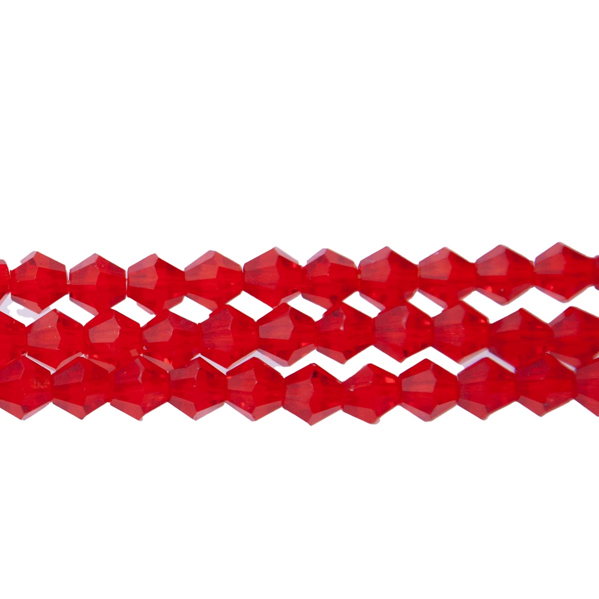 86CG243: 6mm Red Glass Faceted Bicone