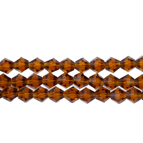 86CG254: 6mm Topaz Glass Faceted Bicone