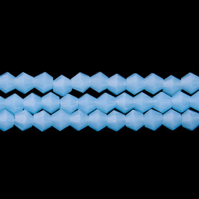 86CG260: 6mm Aqua Opal Glass Faceted Bicone