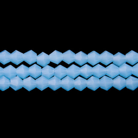 86CG260: 6mm Aqua Opal Glass Faceted Bicone